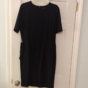 🎄BLACK FRI WKD 🎄Ann Taylor NWOT Black Velvet Polka Dot Dress, size 12
